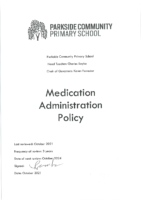 Medication Administration Policy Oct 2021