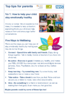 Parent/carer tip No1 – five ways to wellbeing