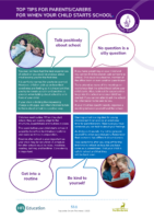 SECTION 53 TOP TIPS FOR PARENTS CARERS WITH CHILDREN STARTING SCHOOL