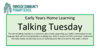 Talking Tuesday Home Learning for Nursery Summer 1